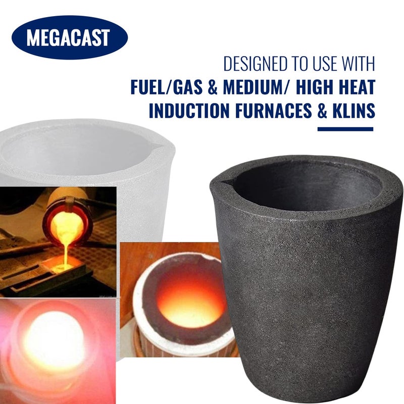 MegaCast #6 12KG MegaCast, Foundry Clay Graphite Crucibles Black Cup Furnace Torch Melting Casting Refining Gold Silver Copper Brass Aluminum - Image 5